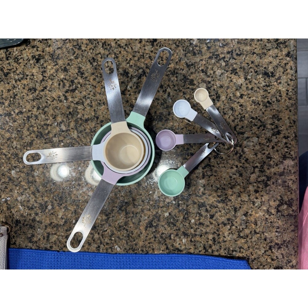 The Pioneer Woman 8-Piece Multicolor Plastic Measuring Cup and Spoon Set